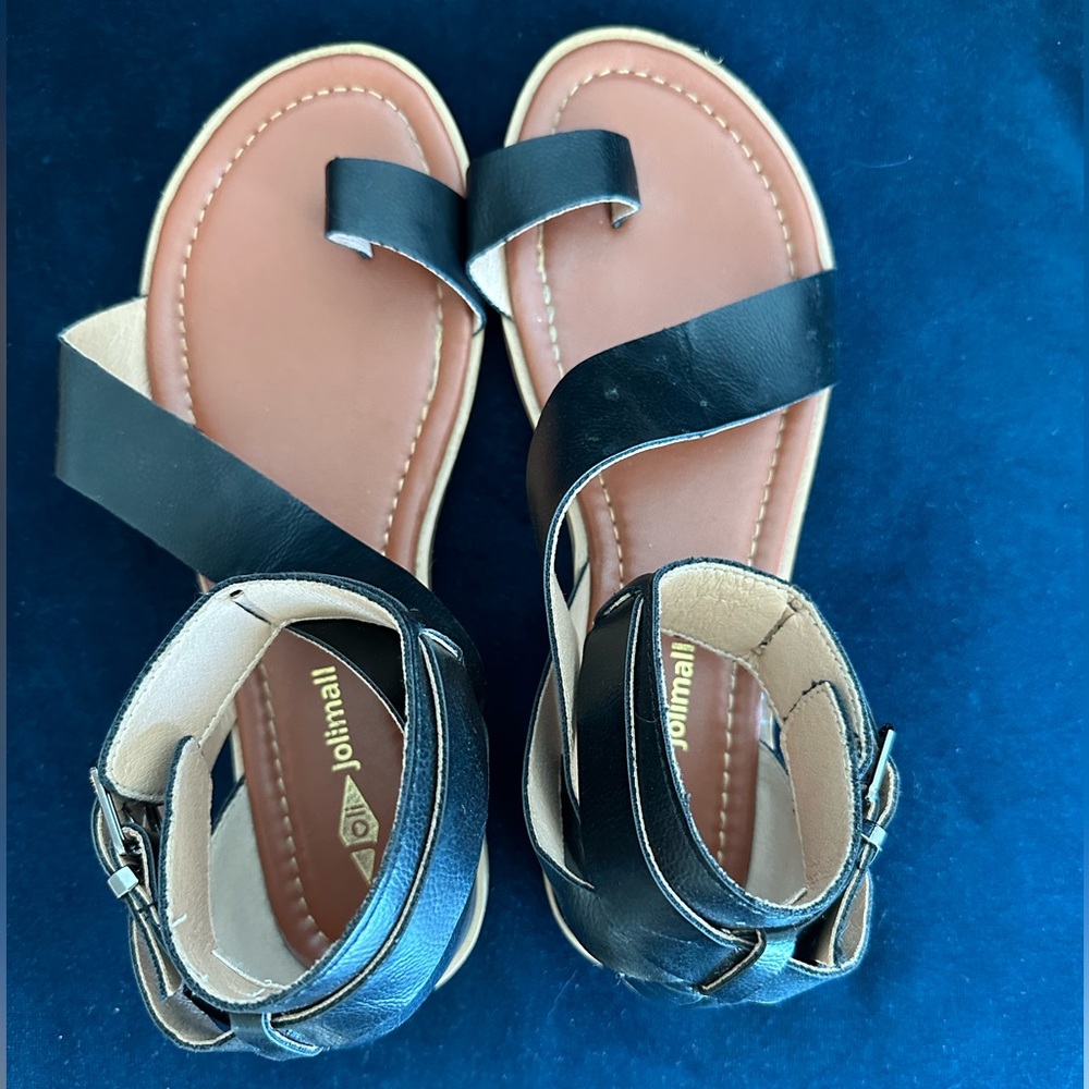 Black leather flat size 7 - used